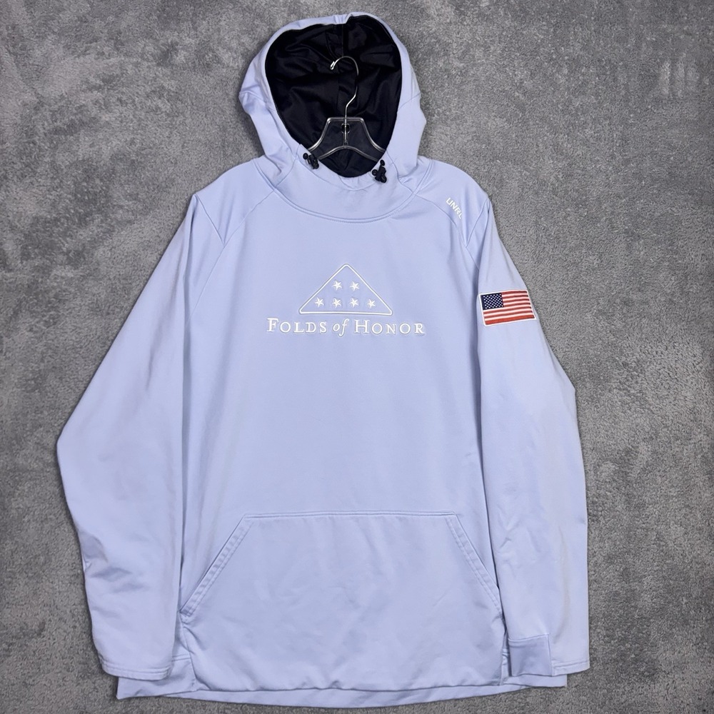 UNRL Crossover Hoodie Mens 3XL Folds of Honor Sweatshirt American Flag Tech
